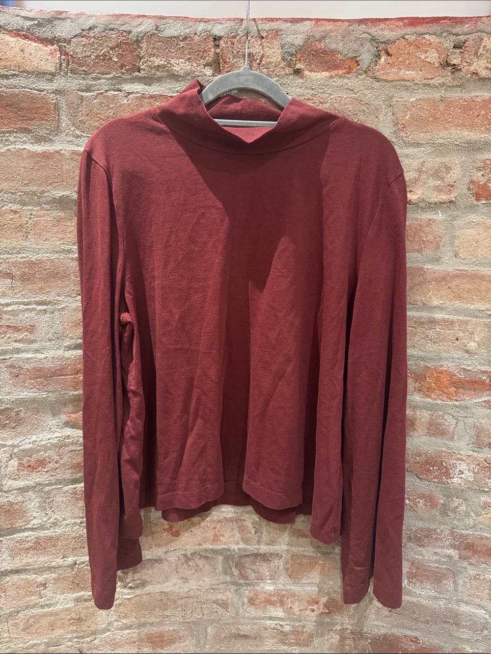 Madewell Long Sleeve Mock Neck Top - Burgundy